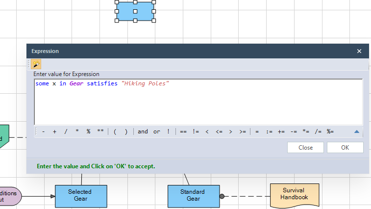 some-in-satesfies logic in a node