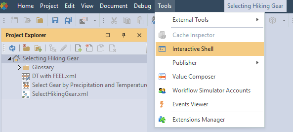 Open Shell from Top Menu