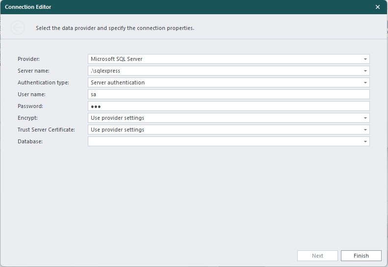 Database Connection for LC