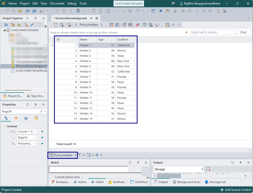 DataTable for LC